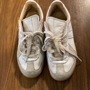 Adidas White and Tan Sneakers